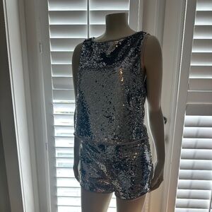 Silver Glitter Two Piece